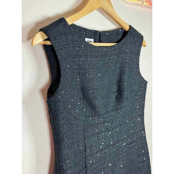 NWT Anne Klien Tweed Black Sequined Fitted Knee Length 4 Luxury Formal MSRP $149 - Picture 2 of 13